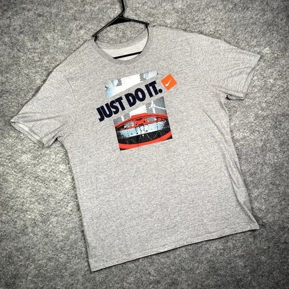 The Nike Tee Shirt Dri Fit Adult Extra Large Gray Just Do It Basketball Casual - Picture 2 of 10